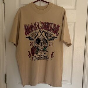 Beige Skull Graphic Tee